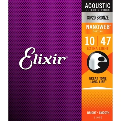 Elixir Nanoweb Extra Light 80/20 Bronze